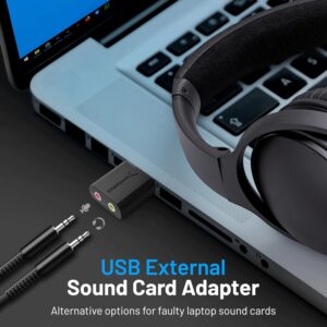 SABRENT USB External Stereo Sound Adapter for Windows and Mac. Plug and Play No Drivers Needed. (AU-MMSA)